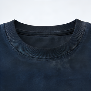 T-shirt personnalisé pour homme, coupe oversize, 100% coton, matière épaisse 260 g/m², avec patch, style rétro streetwear, effet délavé, vierge, pour impression DTG - Product Image 4