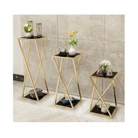 Support de pot de fleurs en métal multifonctionnel avec finition élégante pour jardin intérieur, extérieur, balcon, salon, porte-plante
