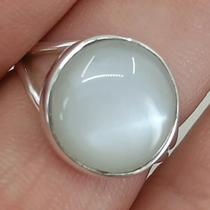 Rainbow Moonstone <b>Ring</b> 925 Sterling <b>Silver</b> Handmade <b>Statement</b> Promise <b>Ring</b> for Women Boho Round June Birthstone Jewelry - Product Image 4