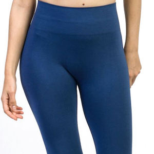 Leggings Cortos de Cintura Alta para Mujer, Color Sólido, Tejido Elástico, Sin Costuras, Pantalones de Yoga para Todas las Temporadas, Azul - Product Image 4