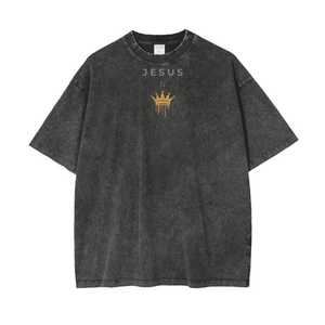 Camiseta de Algodón Oversize con Diseño Estampado para Hombre, Manga Corta, Cuello Redondo, Patrón de Letras Impresas, Estilo Casual - Product Image 5