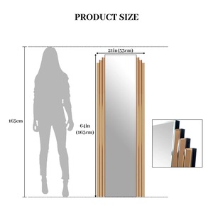 Miroir sur pied sans cadre au design minimaliste, idéal pour les intérieurs esthétiques, la salle de bain, la chambre, l'entrée et la décoration élégante de la maison - Product Image 4