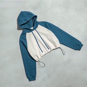 Women's Cropped <b>Drop</b> Shoulder Hoodie Oversized Pullover with Soft Cotton Blend Fleece Fabric for Casual Streetwear Style - Product Image 2