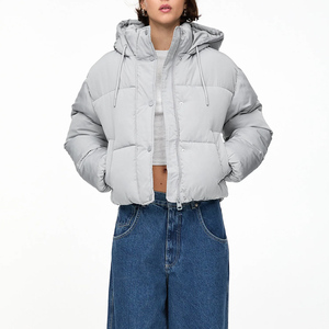 Blouson mat respirant coupe courte pour femme, toucher doux, col montant, en viscose, style doudoune, directement de l'usine, OEM - Product Image 6