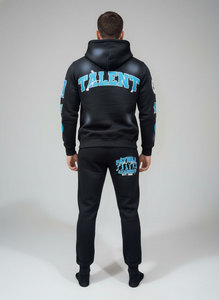 Ensemble de survêtement unisexe personnalisé en molleton épais French Terry, comprenant un sweat à capuche et un pantalon de jogging évasé, avec broderie chenille - Product Image 2