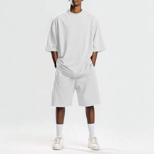 Conjuntos de Camisetas y Pantalones Cortos de Alta Calidad, Cuello Redondo, Algodón, Estampado, Estilo Vintage, Tallas Grandes para Hombre - Product Image 5