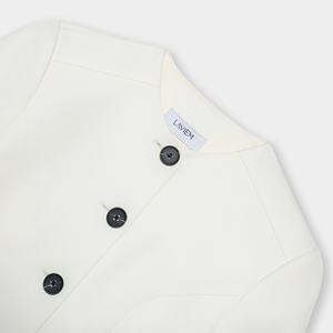 Blazer Elegante con Peplum para Mujer, Chaqueta Estructurada con Cintura Ajustada, Corte Entallado, Estilo Minimalista Chic - Product Image 4