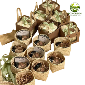 Custom Natural <b>Bamboo</b> Gift Box Handmade Woven <b>Basket</b> with Lid for Corporate Event Campaign Gift Employee Kit - Product Image 4
