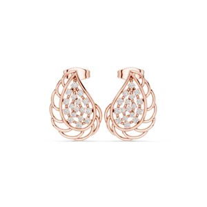 Boucles d'oreilles clous en or blanc 14 carats avec diamants de laboratoire ronds pour femme – Cadeau d'anniversaire – Nouveaux diamants cultivés - Product Image 2