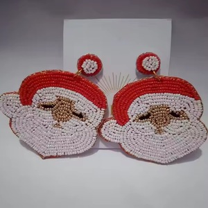 Pendientes de Papá Noel con Cuentas, Estilo Bohemio, Geométricos, para Fiestas de Halloween, Pendientes Colgantes Multicolores para Niños - Product Image 5