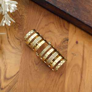 Vintage Golden Multi Band <b>Statement</b> <b>Ring</b> Adjustable Bohemian Tribal Wide <b>Ring</b> for Women, Fashion Jewelry Wholesale - Product Image 3