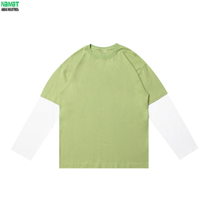 Camiseta de hombre de manga corta de doble capa de punto tipo gofre de 220 gramos, estilo Y2K, con lavado ácido y efecto desgastado, puños descoloridos, 100% algodón, ecológica. - Product Image 6