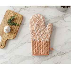 Premium Cotton Quilted Oven Mitten with Fern Leaf Print – Heat Resistant Kitchen <b>Glove</b> for <b>Cooking</b> & Baking - Product Image 1