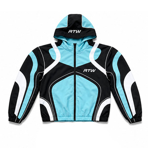 Conjunto Deportivo RTW para Hombre, Manga Larga, con Capucha y Cremallera, Diseño Deportivo con Bloques de Color, Poliéster, Transpirable, de Secado Rápido, para Primavera - Product Image 2
