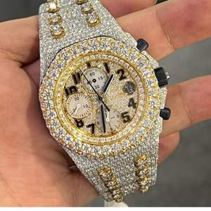 Reloj Unisex con Incrustaciones de Moissanita, con Fecha Automática, Diamantes Incoloros de Alta Calidad, Precio de Mayoreo, Superventas - Product Image 1