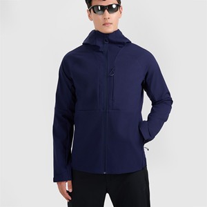Veste softshell pour homme personnalisée, à capuche, décontractée, coupe-vent, fermeture éclair sur le devant, poches utilitaires, légère, résistante aux intempéries - Product Image 1