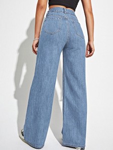 Jeans de Mezclilla Rectos de Corte Regular para Mujer, Personalizados al por Mayor, Estilo Vintage, Casuales, Ecológicos, Transpirables, Otoño Invierno - Product Image 6