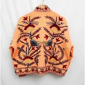 Chaqueta de Algodón para Mujer, Multicolor, Tejida a Mano, Bordada con Diseño Floral Suzani, Cuello en V, Transpirable, de Secado Rápido y Ecológica - Product Image 3