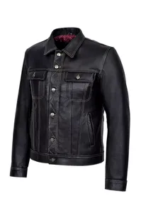 Premium Quality <b>Genuine</b> <b>Leather</b> <b>Jacket</b> for Men 2026 New Arrival <b>Leather</b> <b>Jacket</b> Manufacturer Supplier - Product Image 5