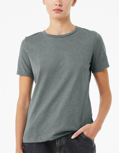 เสื้อยืดผู้หญิงผ้าคอตตอนผสมสแปนเด็กซ์ หนัก 240 GSM ผลิตตามแบบ OEM ระบายอากาศได้ดี เป็นมิตรกับสิ่งแวดล้อม แห้งเร็ว ไม่ยับ พิมพ์ลายได้ - Product Image 2