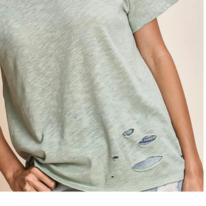 Customized 100% Cotton Women's Solid Anti-Wrinkle Distressed Oversized Loose Lightweight Blank Custom Logo <b>T</b>-Shirt - Product Image 6