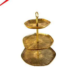Luxury Gold <b>Bow</b> 2 Tier Metal Cake Stand Elegant Aluminum Tiered Dessert Serving Tray For Wedding Centerpiece - Product Image 5