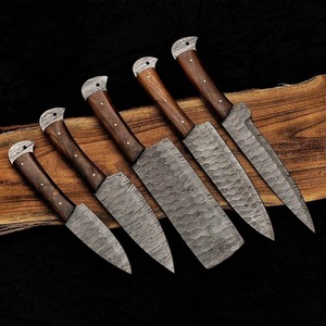 Handmade Damascus Steel Blade Wood Handle Kitchen <b>Set</b> Outdoor <b>Knife</b> - Product Image 5