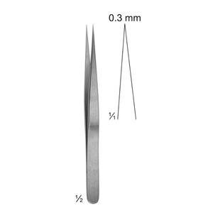 Pinzas de Joyero de 0.3mm, 120mm |   Instrumentos Dentales Vitra de Acero Inoxidable de Primera Calidad - Product Image 1