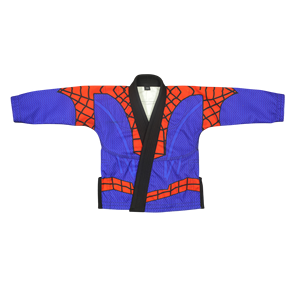 เสื้อแจ็คเก็ตคิมโน BJJ ลายสไปเดอร์แมน สีน้ำเงินแดง พิมพ์ลายแบบ Sublimation Transfer ระบายอากาศได้ดี เหมาะสำหรับผู้ใหญ่ทุกเพศ ใช้สำหรับศิลปะการต่อสู้ - Product Image 1