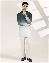 Kurta décontracté pour homme, style ethnique indien et pakistanais, en coton, coupe ample, séchage rapide, matériaux recyclés, réversible - Fashionista - Product Image 2