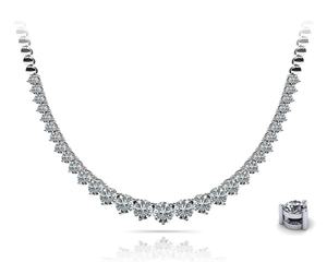 Collier tennis en platine à 3 griffes avec diamants naturels, design gradué, collection du fabricant OEM, forte demande - Product Image 2