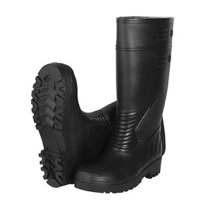 Botas Altas Unisex de Cuero Negro, Impermeables, Transpirables, con Forro de Malla y Puntera de Acero para Construcción, Aptas para Todas las Estaciones - Product Image 5
