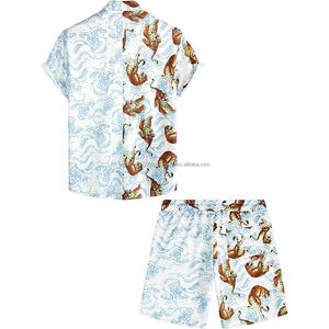 Moda de calle Ropa informal Conjunto doble Camisetas y pantalones cortos Ropa para correr Traje de jogging Fitness Gimnasio Conjunto doble para hombres - Product Image 1