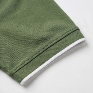 Polo de Manga Corta para Hombre con Estampado Geométrico Verde, con Cierre, Tejido de Punto de Secado Rápido, Estilo Golf - Product Image 6