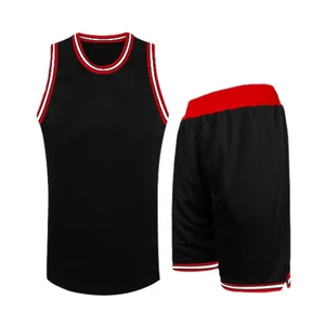 Ensemble d'uniformes de basket-ball blanc et rouge, débardeur sans manches avec short, respirant, 100% polyester, impression sublimée, adulte unisexe - Product Image 2