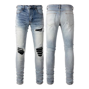 Vente en gros d'usine : Pantalons en jean déchirés pour garçons, Jeans personnalisés bleus pour adolescents - Product Image 3