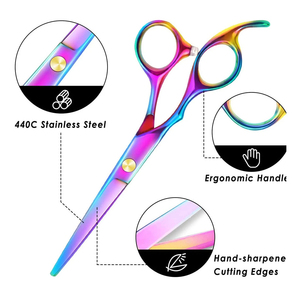 Ciseaux de coiffure professionnels en acier inoxydable de 6,7 pouces, lot de 2, outils de beauté tranchants avec poignées en acier pour salon de coiffure, modèle 2026 - Product Image 3
