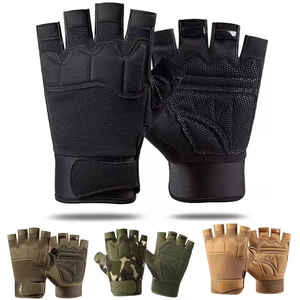 Anti <b>Slip</b> Protection Leather Tactical Glove From Pakistan <b>Half</b> Finger Tactical Glove Mountain Climbing Outdoor Tactical Glove - Product Image 1