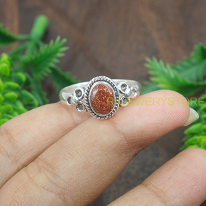 Sun Sitara <b>Ring</b> Pure 925 Sterling <b>Silver</b> <b>Ring</b> <b>Statement</b> Brown Stone Handmade Design <b>Ring</b> Christmas Gift Jewelry for Wife Women - Product Image 6