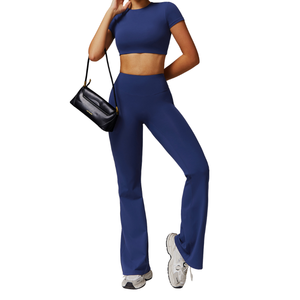 Conjuntos de Ropa Deportiva para Mujer, Talla Grande, Shorts Personalizados, Top de Manga Larga Informal para Gimnasio, Fitness, Yoga, Pantalones Cortos, Pantalones - Product Image 1