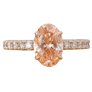 2.04 CT Vivid Pink Oval Lab Grown Diamond <b>Ring</b> 14K <b>Gold</b> Rare Color Statement Fashionable <b>Ring</b> - Product Image 1