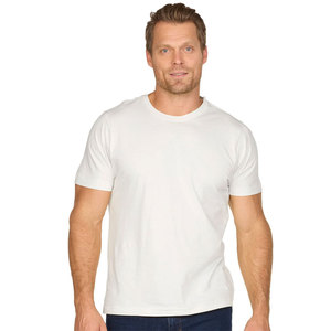 T-shirt en coton uni à manches courtes et col rond pour homme, coupe classique, jersey tricoté, teinture unie jaune - Product Image 3