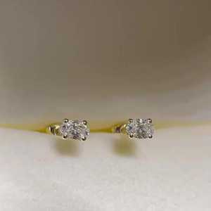Pendientes Minimalistas con Diamantes Ovalados Cultivados en Laboratorio, Oro Sólido de 14K/18K, Joyería para Uso Diario, Regalos para Mujeres, Venta al Por Mayor - Product Image 4