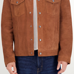 Premium Design Winter <b>Suede</b> <b>Leather</b> <b>Jacket</b> Stand Front Breathable Windproof Refined Texture Comfortable Wear Designed - Product Image 2