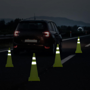 CITICITY 28" Lime Green Collapsible Pop-up Traffic Cones with Reflective Collar for Road Safety & Traffic <b>Control</b> - Product Image 6