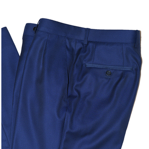 Pantalones de Lana 100% para Hombre, Hechos a Medida, Cómodos, con Ajustadores Laterales, Pliegue Único, Cierre de Cremallera Frontal, Tallas Grandes, Logotipo Personalizado, Estilo Napolitano - Product Image 4