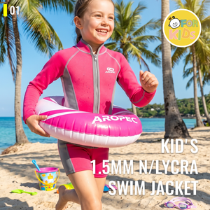 Chaqueta de Natación para Niños Aropec de Neopreno de 1.5mm, Manga Larga, Cierre Frontal, Protección Solar, Térmica, Costuras Planas, OEM/ODM - Product Image 2