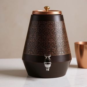 Handcrafted Copper Water Dispenser With Hammered Finish and Sturdy Leak Proof <b>Tap</b> for Easy Pour for Dining Home Decor Gifting - Product Image 2