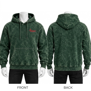 Sweat à capuche pour homme en molleton de coton doux, effet délavé vintage, capuche à cordon réglable, poche kangourou - Product Image 6