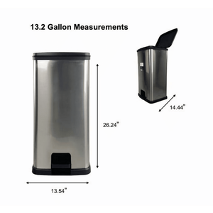 Bidone della Spazzatura in Plastica Argento da 40L con Coperchio e Apertura a Pedale per Cucina, Camera da Letto e Ufficio - Contenitore per Riciclaggio Durevole e con Ruote - Product Image 2